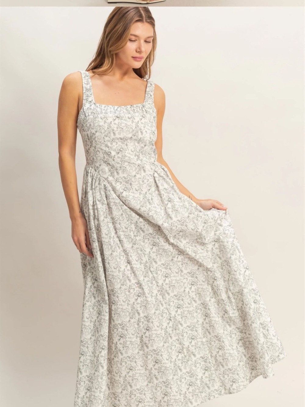 Hyfve Cottage Core Square Neck Floral Maxi Dress